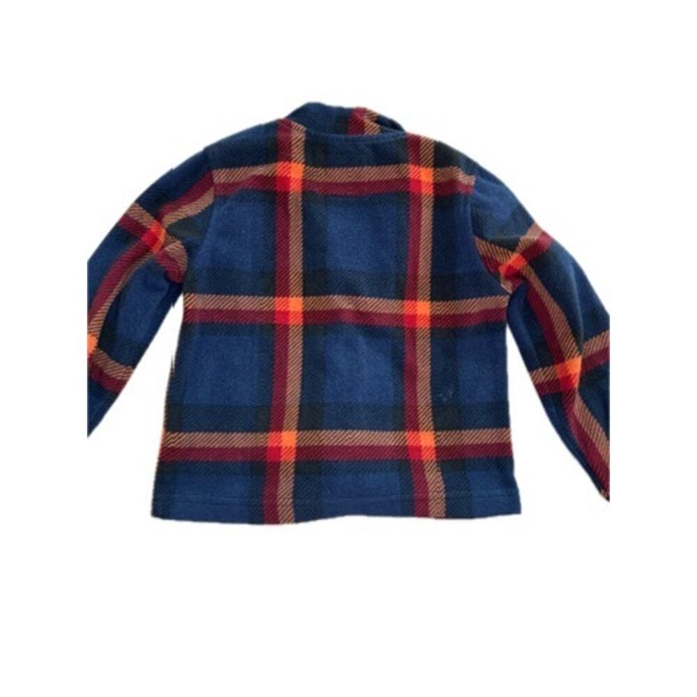 OshKosh B’gosh Toddler 2T Plaid Fleece Jacket Blue Red Full Zip Unisex Kids